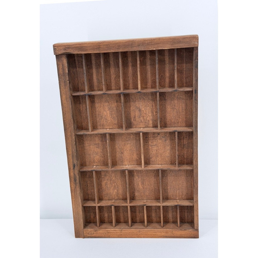 Vintage Wooden Shadow Box Display Shelf Printer Tray Wall Hanging